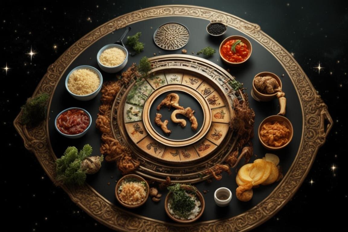 Знаки зодиака с любимыми блюдами            Фото сгенерировано Kandinsky 3.0