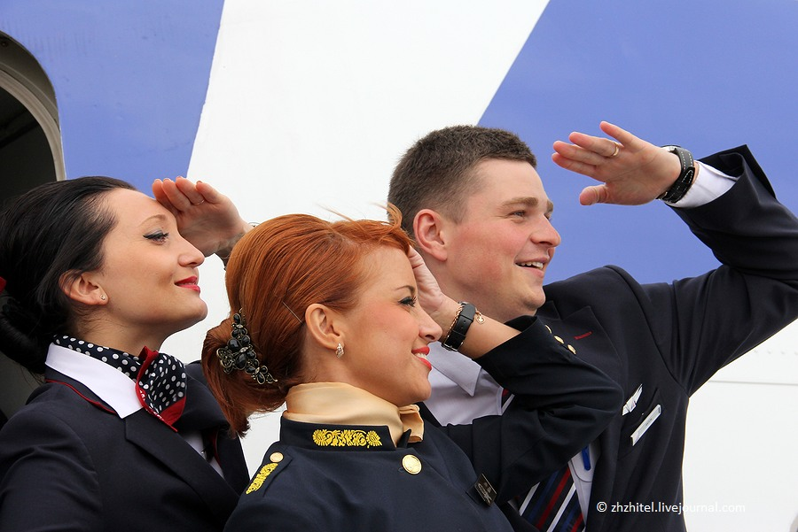 Сотрудники авиакомпании «Трансаэро». Фото 2012 года