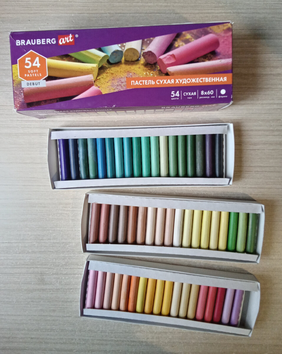 Пастель сухая художественная от BRAUBERG art 54 цвета.