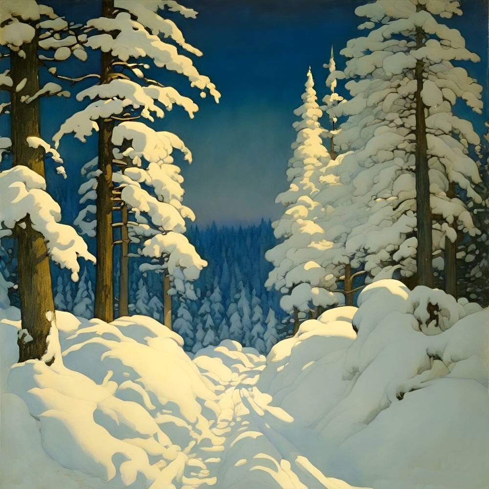 Картина художника Джефа Бурго / Jef Bourgeau под названием  " Вершина Тропы " 2023 год