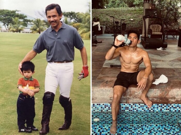  Матин в детстве с отцом и сейчас.