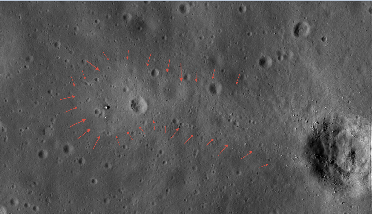 Место посадки Аполлон 11 - снимок LRO