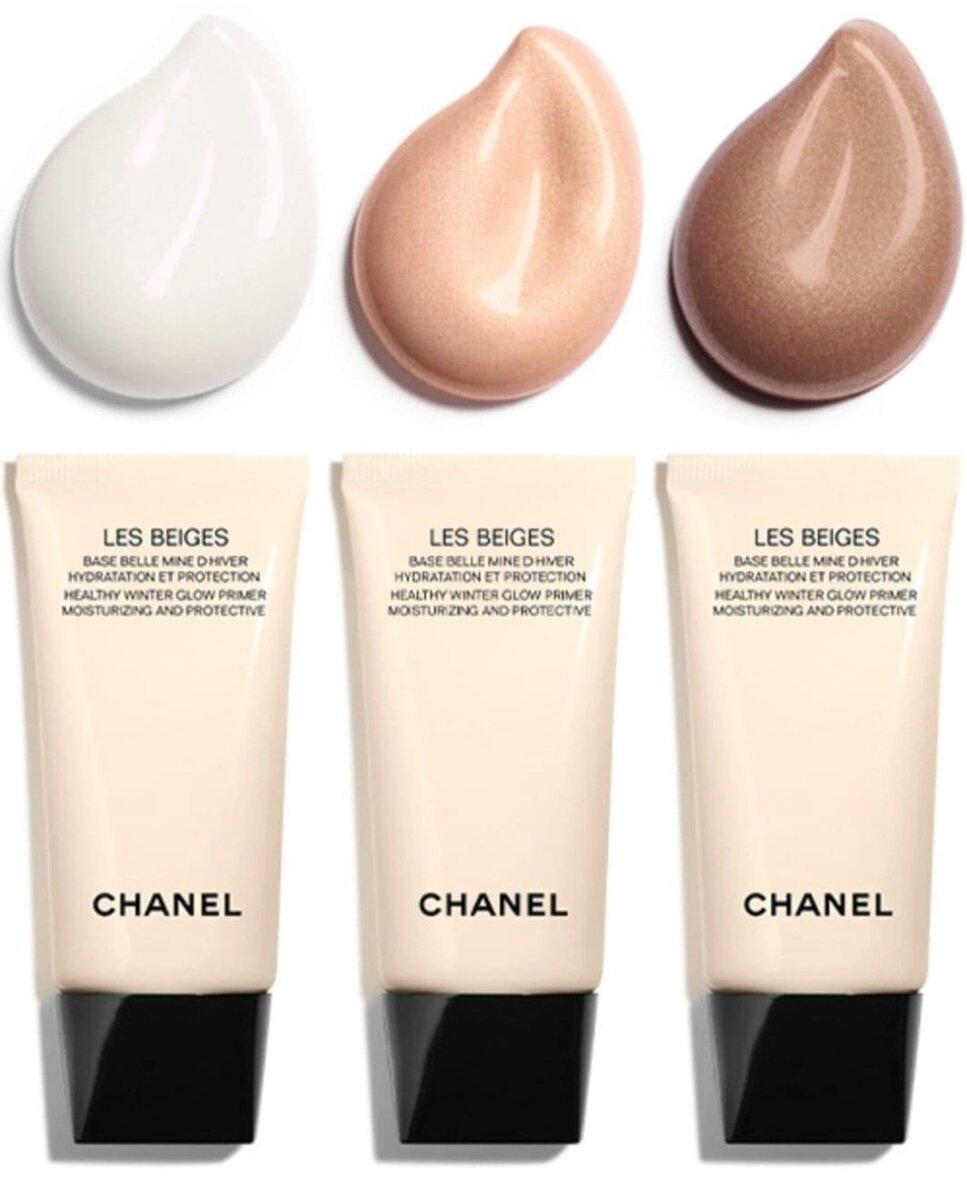 Основа с эффектом естественного сияния Chanel  Les Beiges Winter Glow в оттенках Fristy White, Icy Beiges, Light Copper. Материал: Novale di  Bellezza.