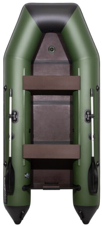 Лодка Аква 3200 слань книжка, киль под мотор в цвете зеленый с черным