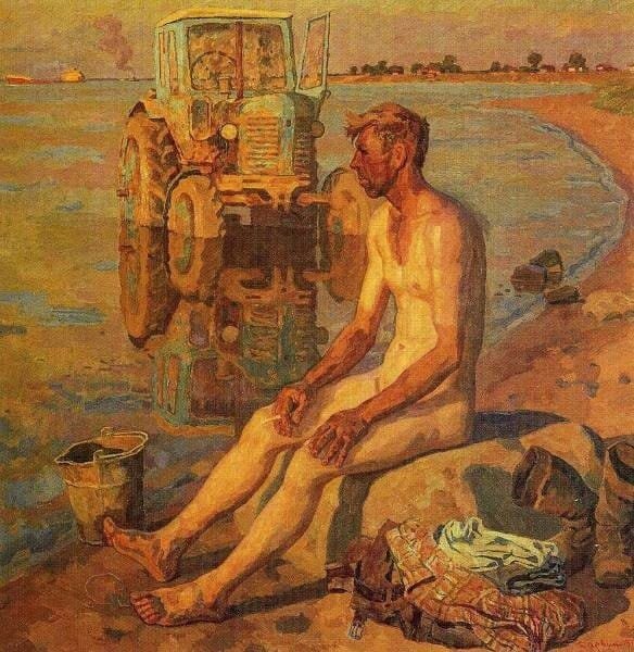 "Теплый вечер", картина Геннадия Дарьи, 1974 год. 