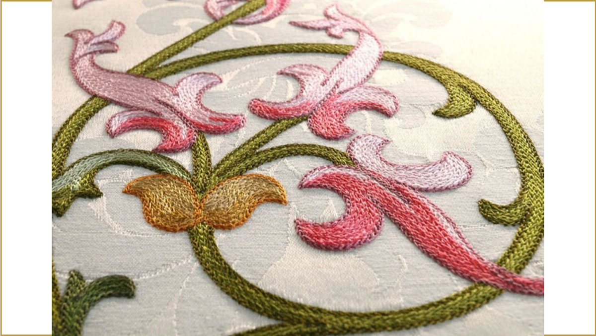 Пример вышивки тамбуром - заполнение пространства