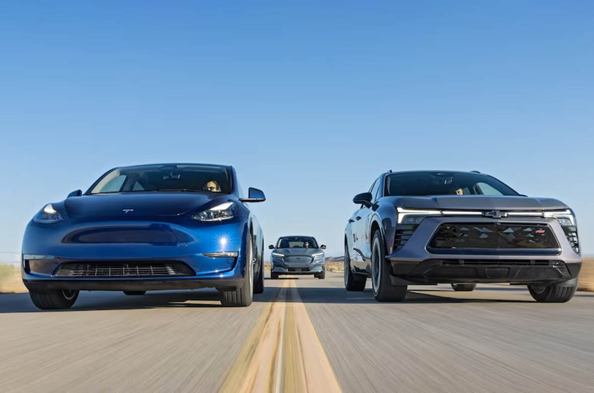 Сравнение электрических кроссоверов: 2024 Chevy Blazer RS AWD vs. 2023 Ford  Mustang Mach-E, Tesla Model Y Long Range | WestMotors АВТО, МОТО ПОД ЗАКАЗ  | Дзен