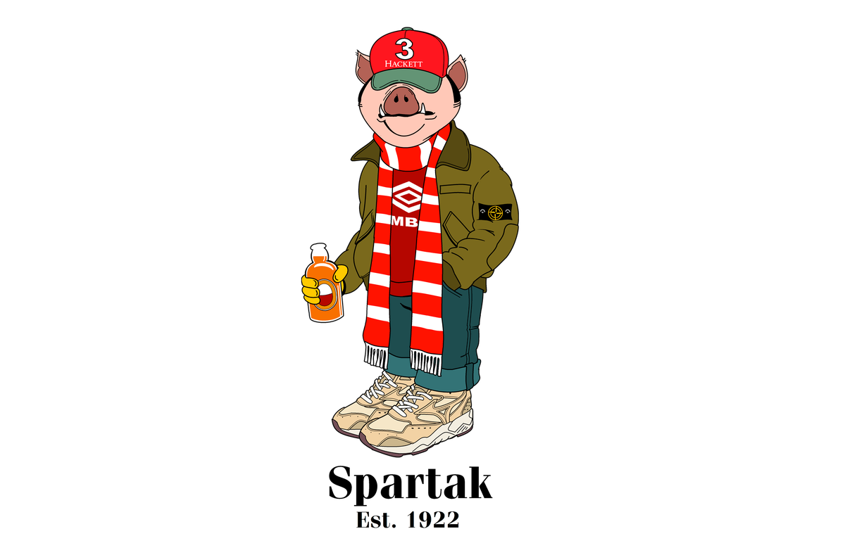 Футболка “Красно-белый Кабан” (черная)