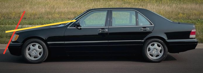 Угол наклона передней части мерседес-кабан. Рисунок Автора