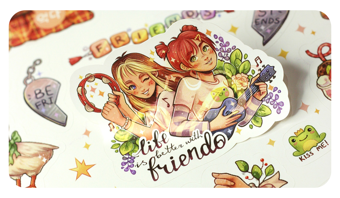 Стикерпак на белой самоклеящейся плёнке