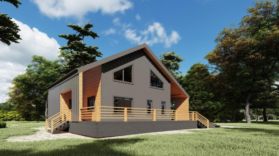 Барнхаус от Города домов - от 3D-визуализации до сборки каркаса на участке заказчика