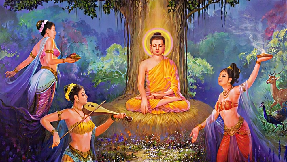 Принц Гаутама достигает просветления и становится Буддой. Изображение: bodhi.travel