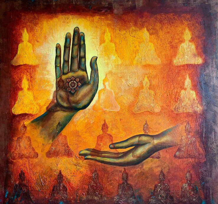 Абхая мудра. Анукта Мукерджи Гош , Индия. Фото: singulart.com