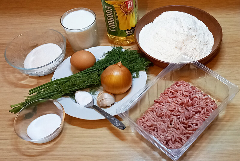Необходимые продукты для пирожков.