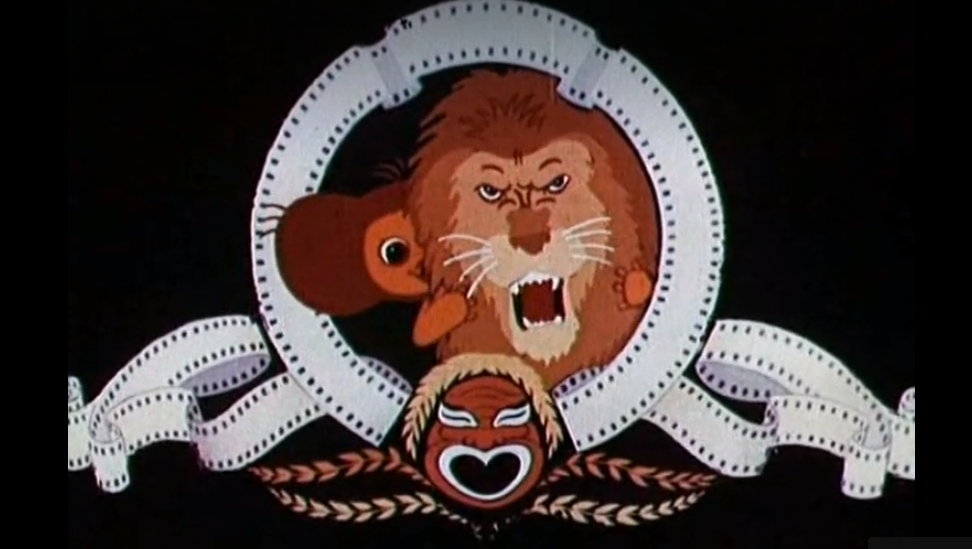 Чебурашка в маске льва, пародия заставки Metro-Goldwyn-Mayer Studios