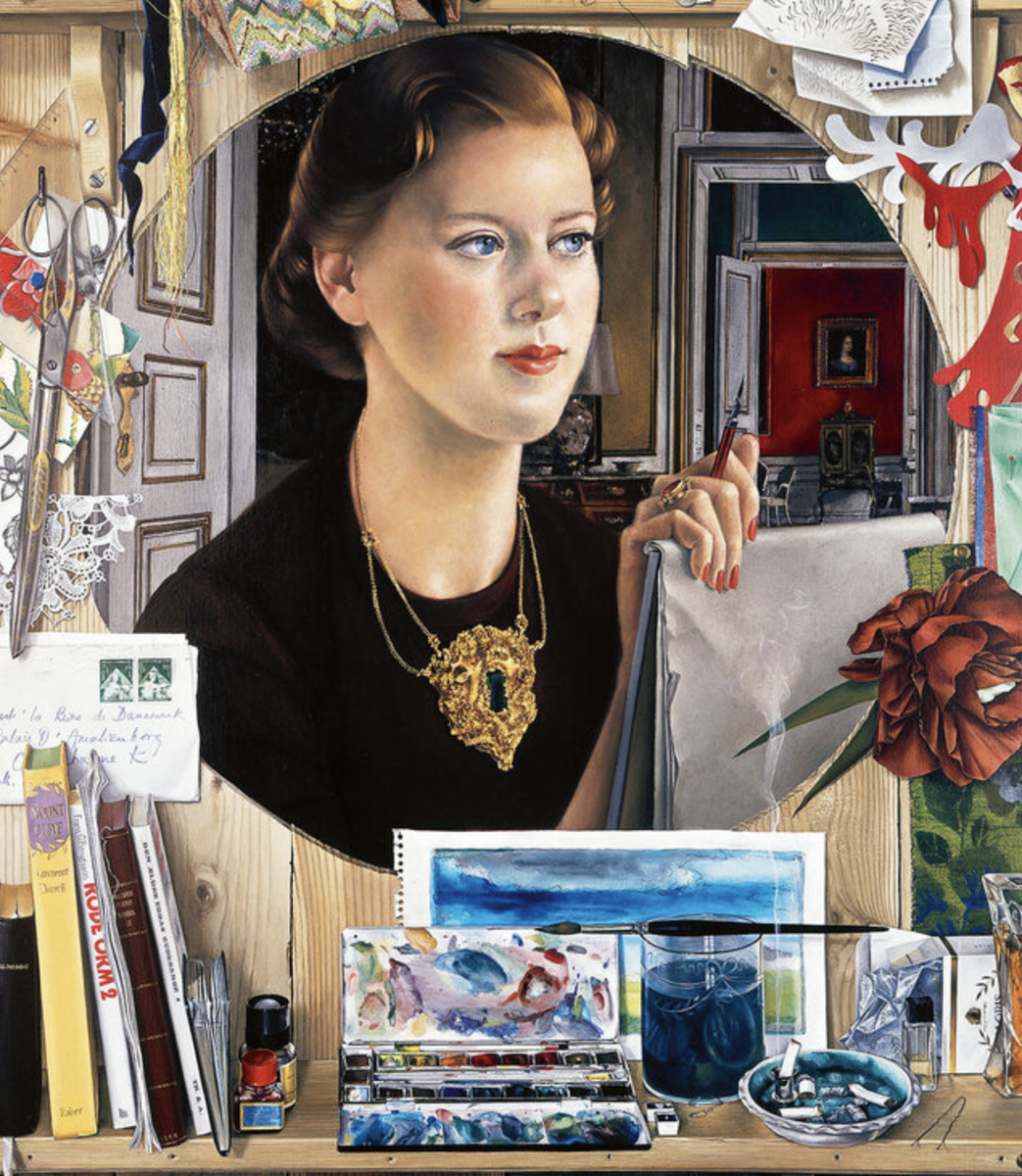 Портрет Маргрете II кисти Нильса Страйбека, 1977. 