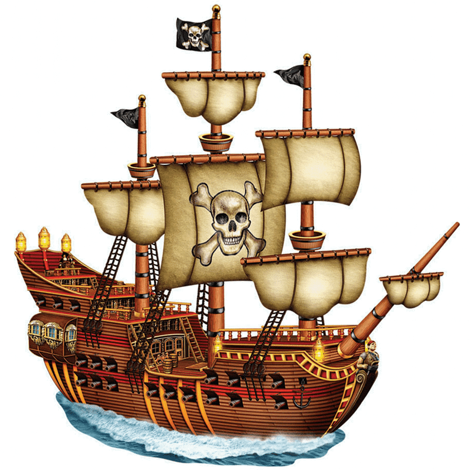 Раскраска Пиратский корабль распечатать - Flomasters
