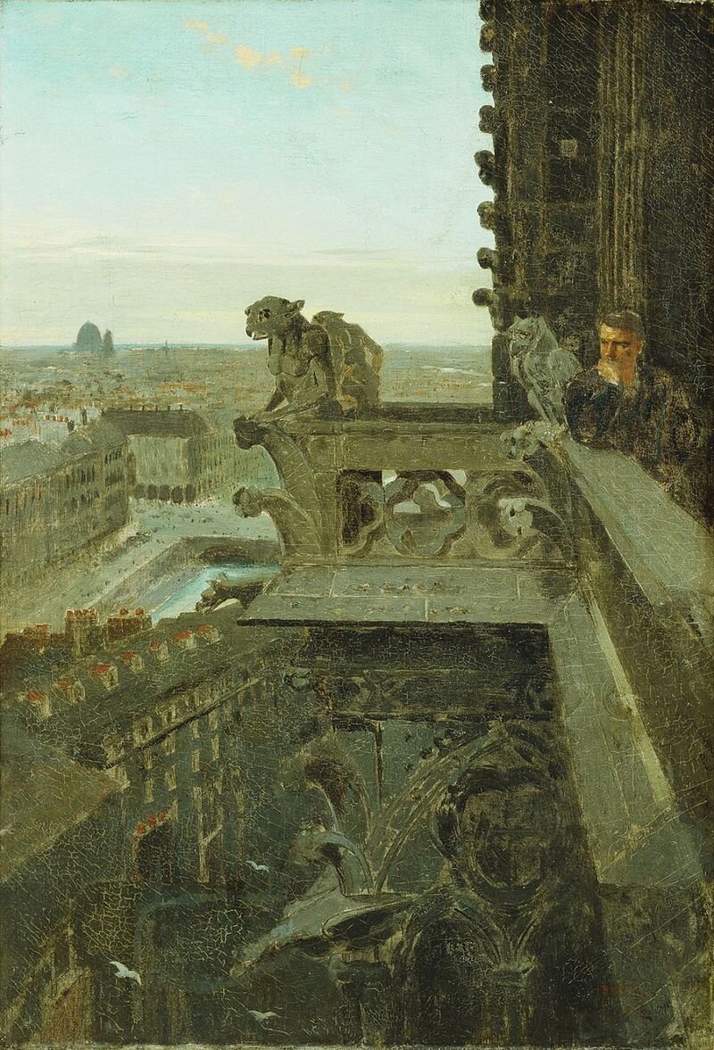 Winslow Homer. Gargoyles at Notre Dame (1867). Уже знаем, что это химеры. 