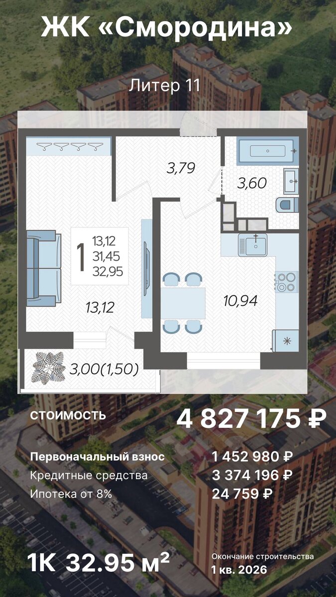 ЖК Смородина. Предложение застройщика от 15 января 2024 г.