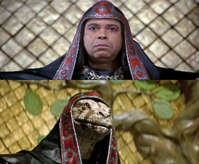 Магистр нашей Школы Тулса-Дум, демонстрирует своим ученикам трансфигурацию, в фильме Конан-Варвар 1984 год. (Редкое фото!)