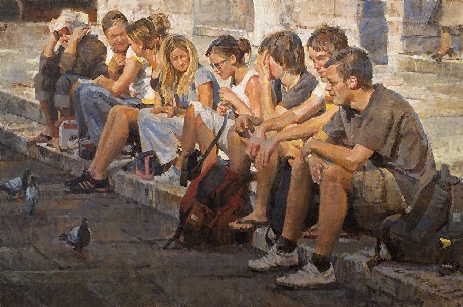  Д. Крэндал. «Студенты на ступеньках храма»