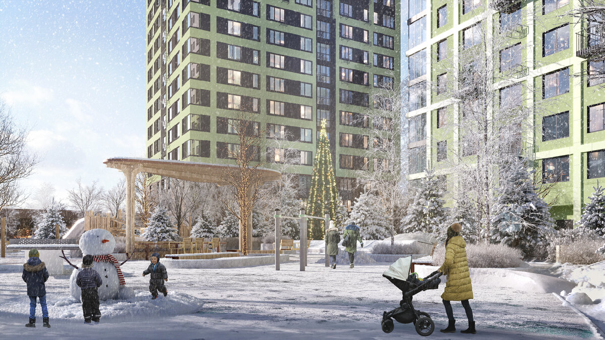 Дворы выглядят уютно в любой сезон