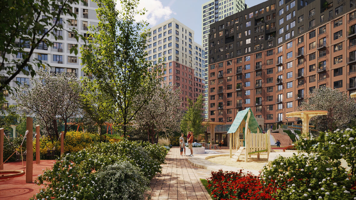 Весной ЖК превращается в благоухающий сад