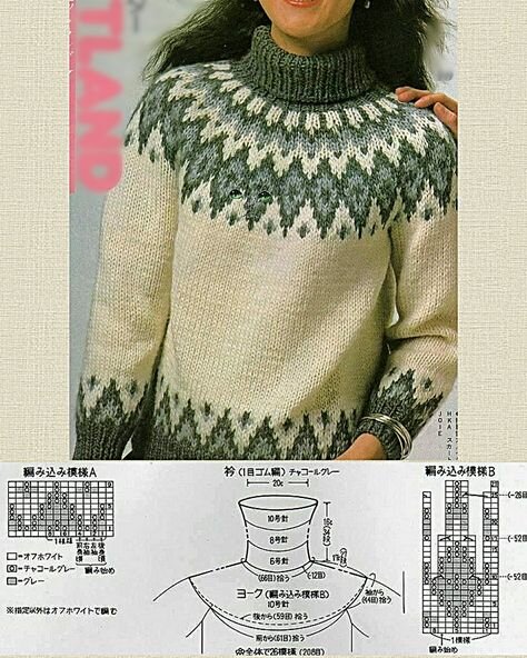 Свитер с жаккардовым узором схема