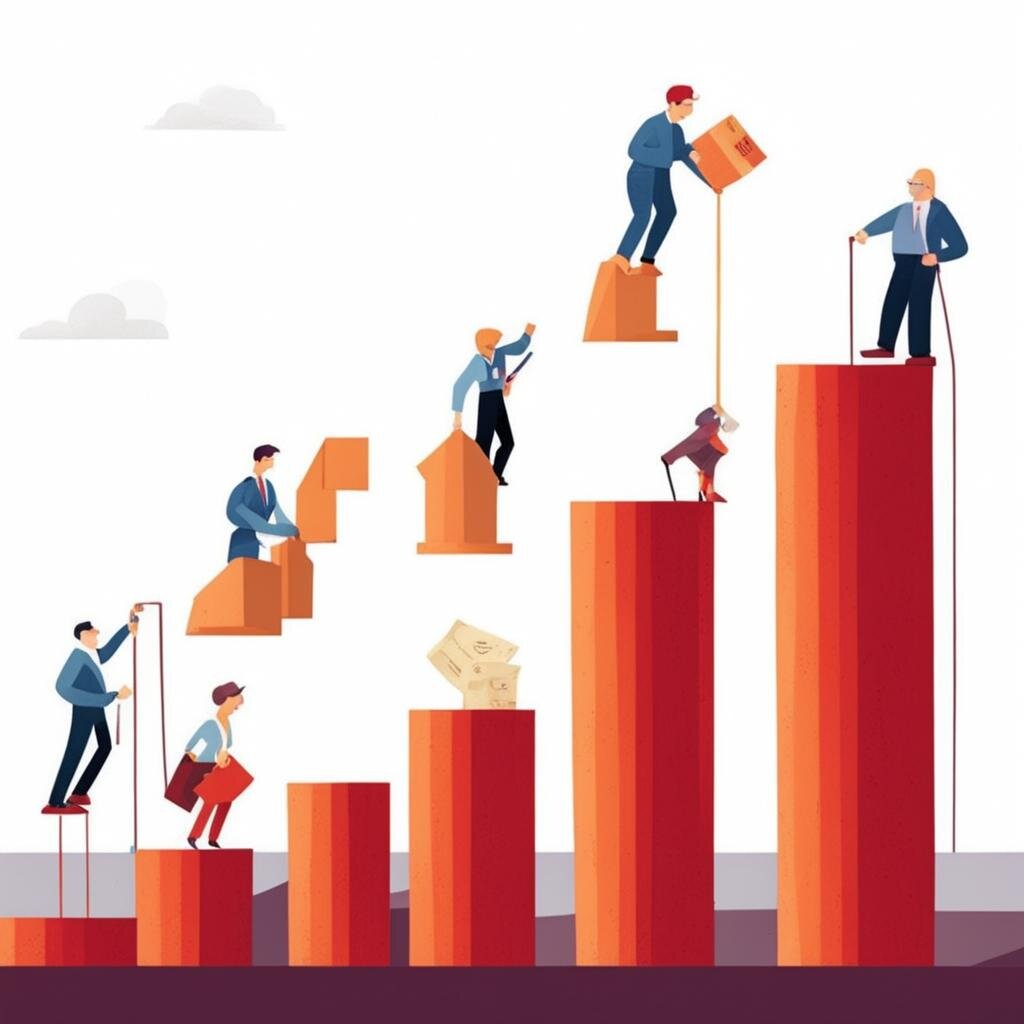 Почему-то ИИ, сделавший эту картинку, именно так представляет себе растущую зарплату. Не обессудьте.