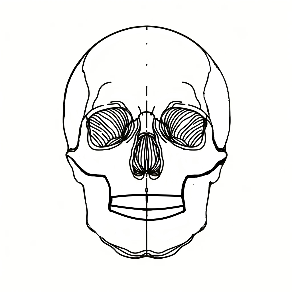 Уточняем скуловую кость, намечаем зубы