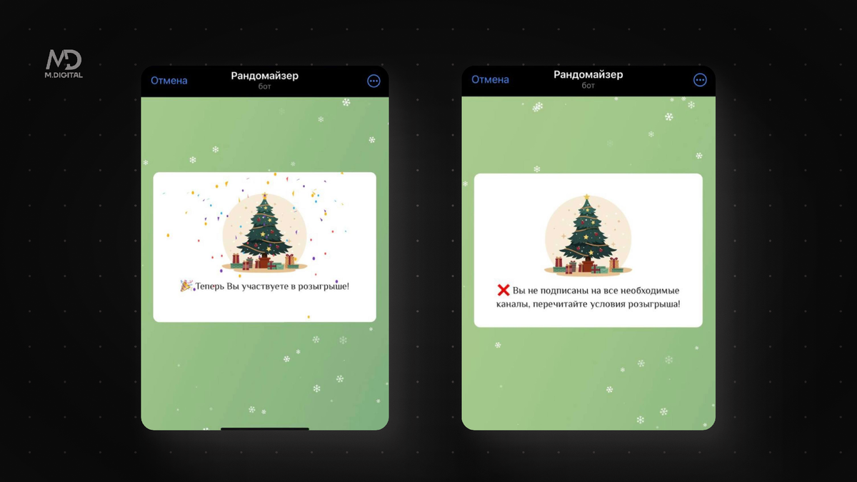 Розыгрыш в Телеграм: Простая механика с ботом-рандомайзером | MDIGITAL |  Автоворонки & Чат-боты & AXL | Дзен