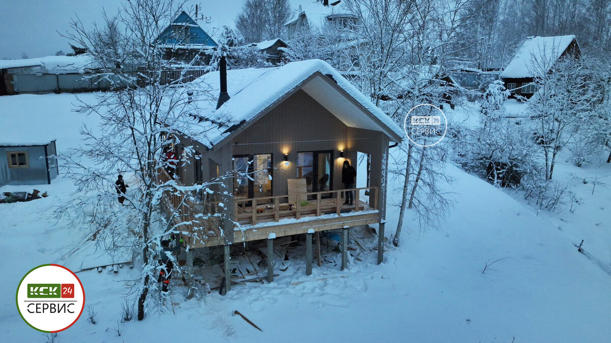 В канун Нового года 🎄  мы сдали ещё один уютный зимний дом под ключ.