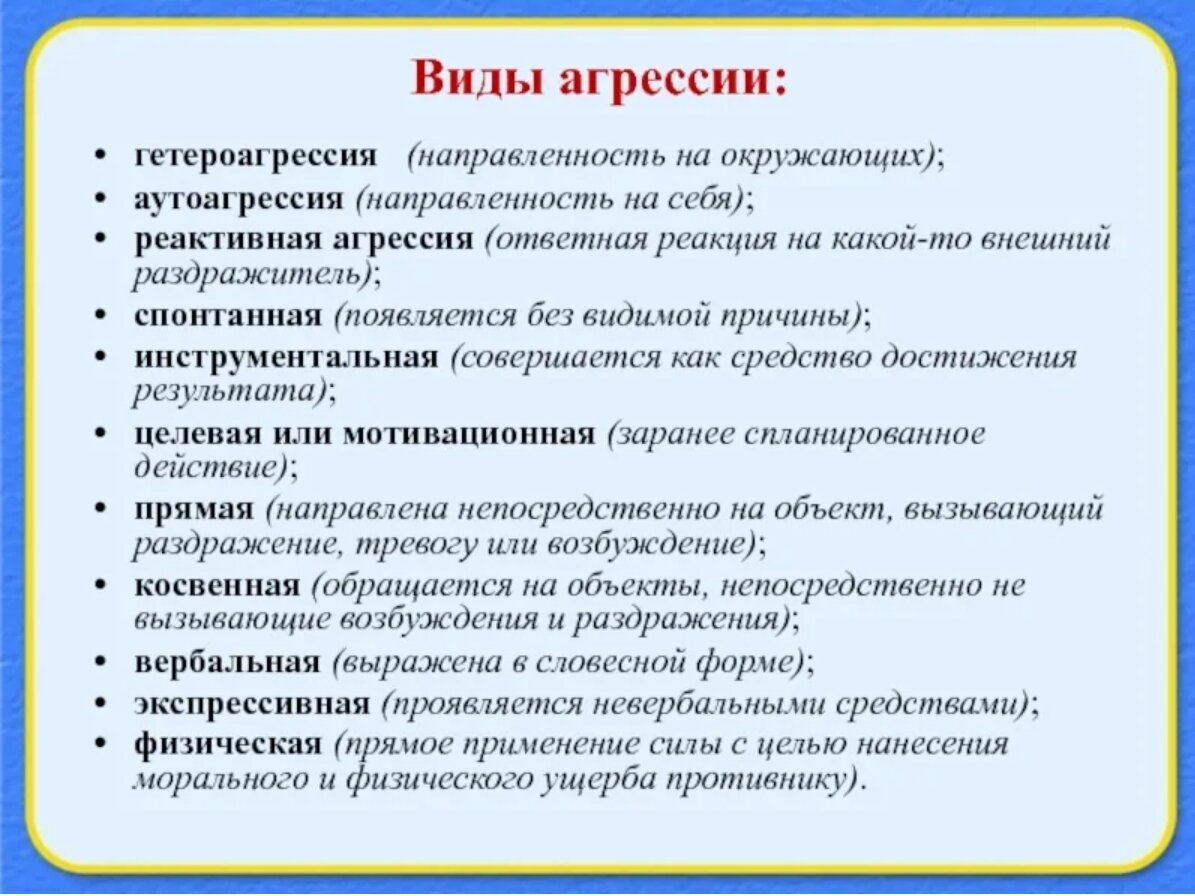 Аутоагрессия тринадцать. Виды агрессии. Виды психологической агрессии. Виды агрессивности в психологии. Типы агрессивного поведения.