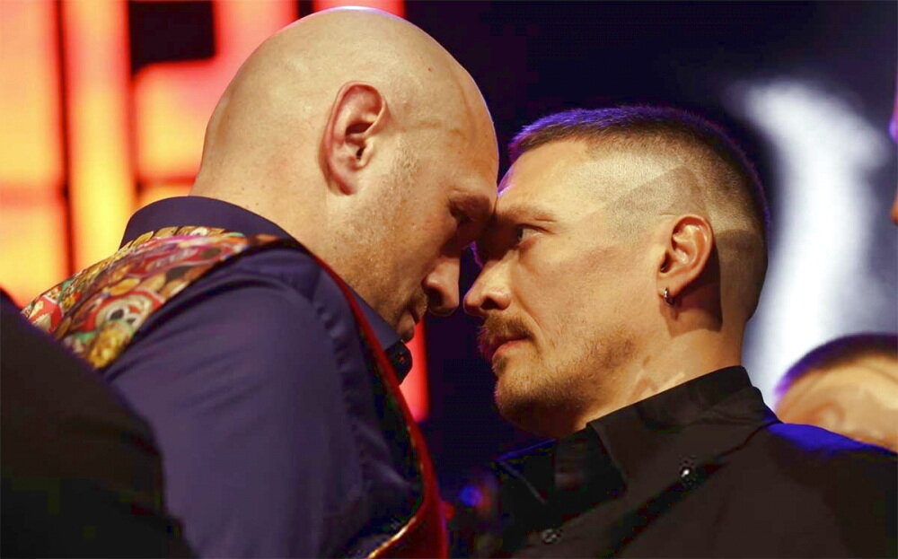 Британский чемпион мира в супертяжелом весе по версии (WBC) - Тайсон Фьюри и украинский чемпион мира в супертяжелом весе по версиям (WBA, WBO и IBF) - Александр Усик