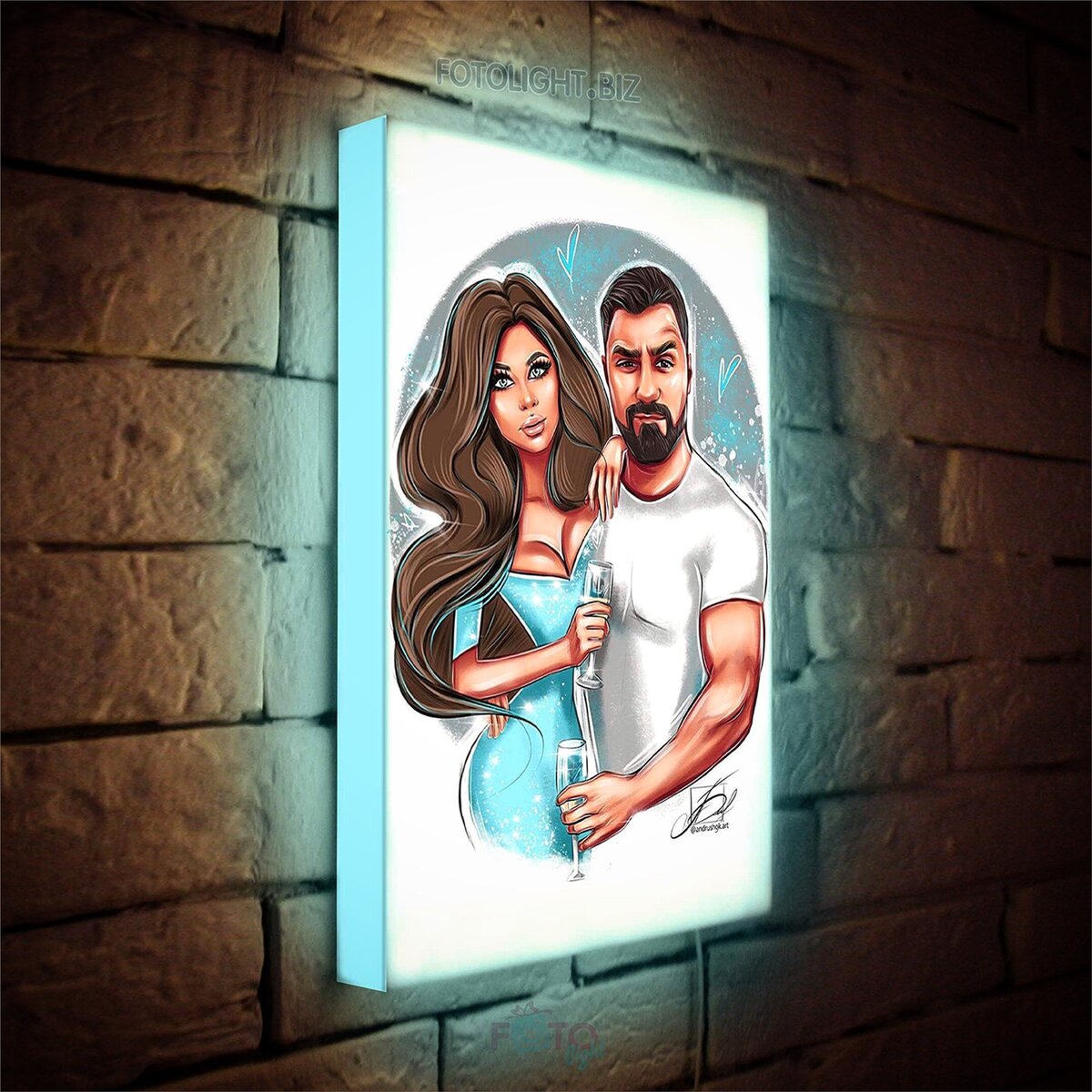 Дизайнерский светильник с портретом по фото