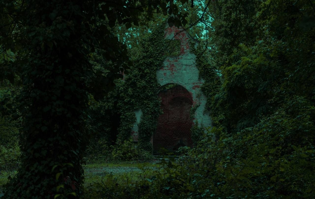 Разрушенная часовня Кладбища Блаженных в Праге, фотографии из личного архива, 2020 г.