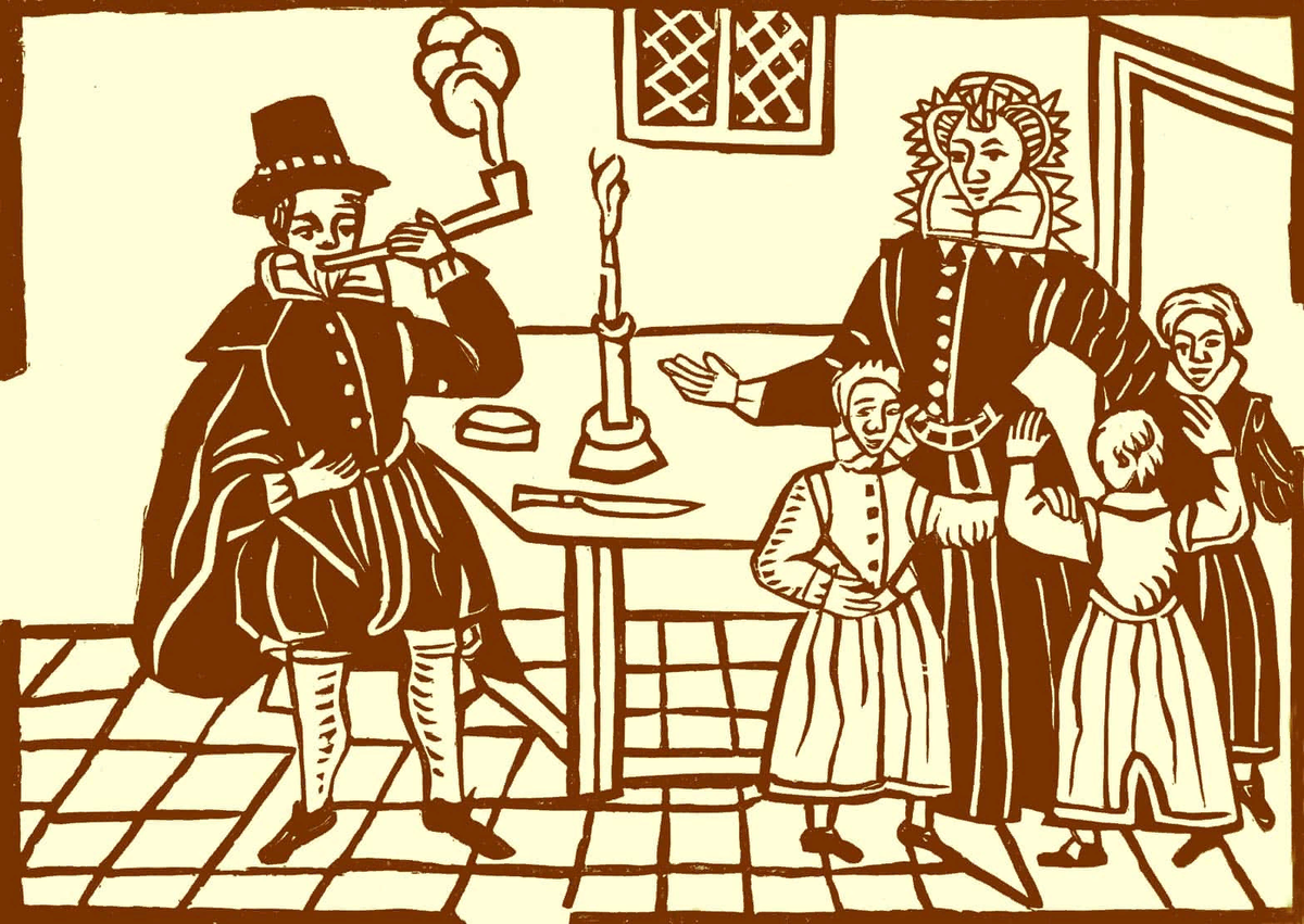 Курение трубки в средневековой Европе.