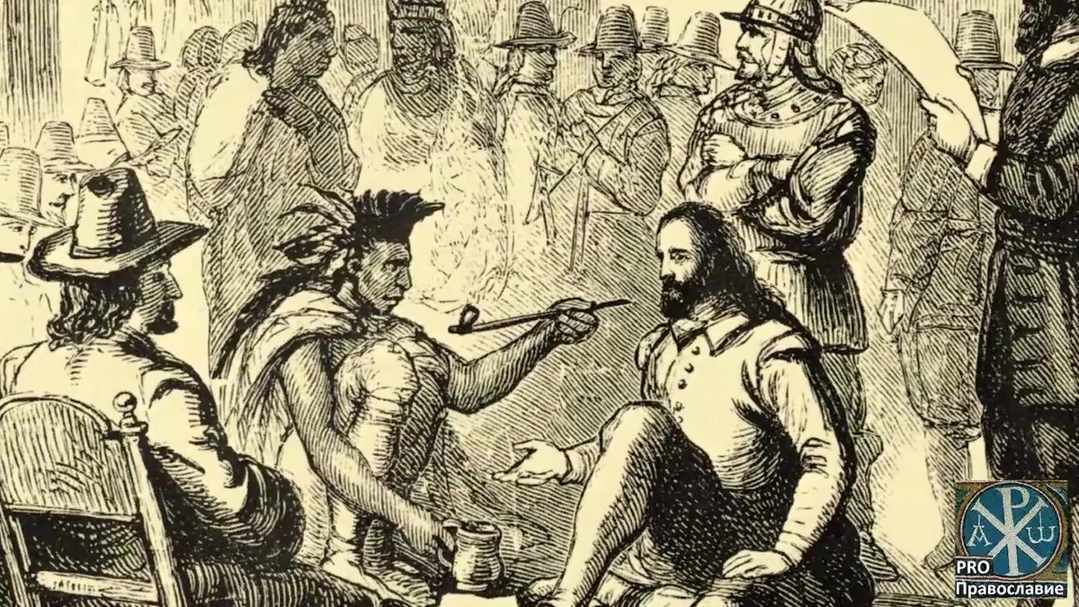 Колумбу индейцы подносят трубку табаку / здесь и дальше в статье используются изображения из открытых источников.