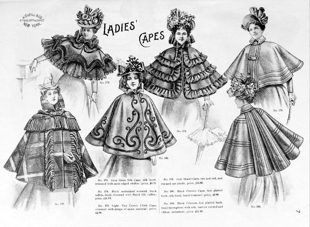 Накидки и накидочки («cape» и «capelet»), 1890-е годы.