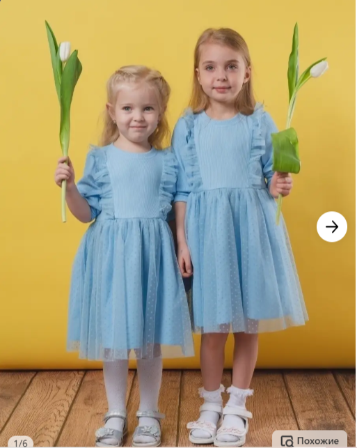 По-моему, очень милое. Скромное, подчеркивает в девочке какую-то беззащитность что ли. Учитывая Лялин типаж: светлые волосы, большие голубые глаза - она в нем просто ангелочек! И на момент выбора ей платье нравилось! Скрин с Вайлдбериз