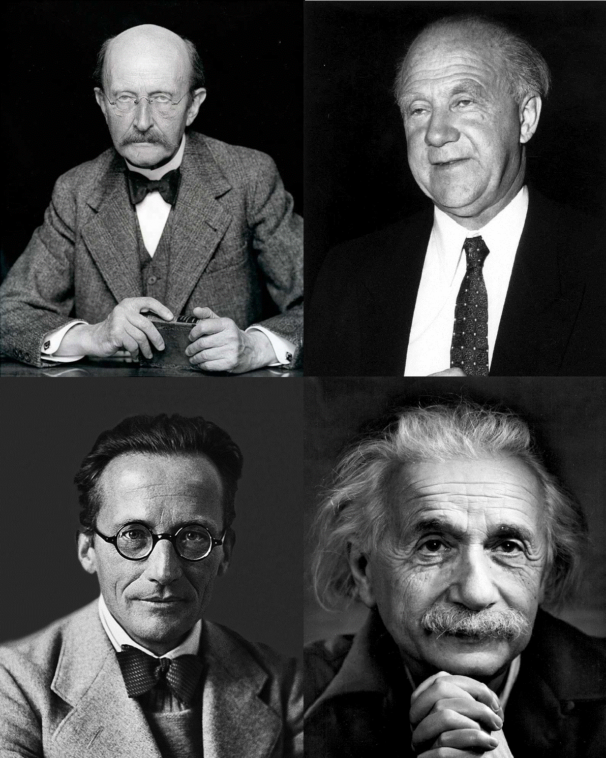 Основоположники квантовой физики Макс Планк, Вернер Гейзенберг, Эрвин Шредингер, Альберт Эйнштейн