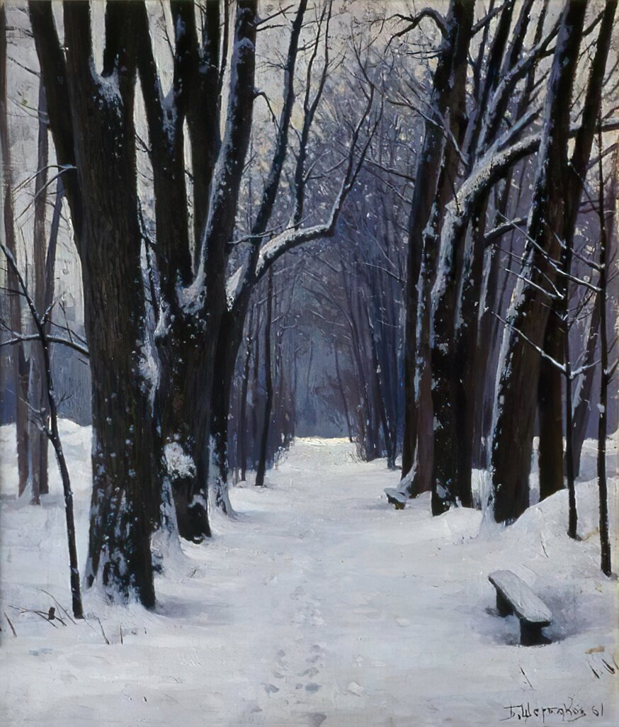 снежные нотки. цифровая живопись виктора цыганова. художник james meger. картины художника виктора цыганова. красивая девушка с гитарой.