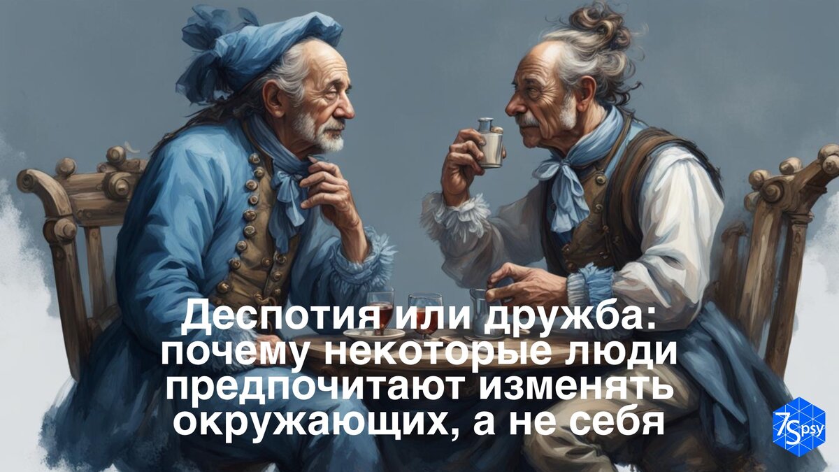 Деспотия или дружба: почему некоторые люди предпочитают изменять окружающих,  а не себя | 7Spsy Психология онлайн | Дзен