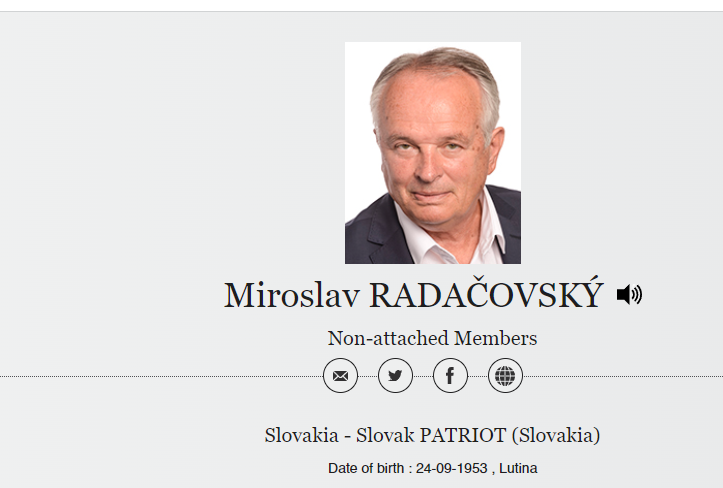ПРОФИЛЬ МИРОСЛАВА РАДАКОВСКИ. ФОТО: СКРИНШОТ: WWW.EUROPARL.EUROPA.EU