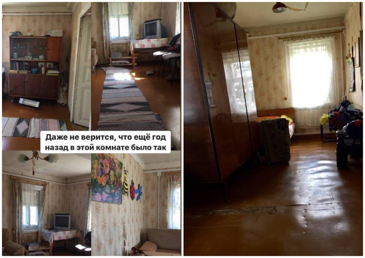 Так выглядел деревенский домик до своего преображения. На фото справа — бывшая детская (сейчас в этой комнате очень уютно)