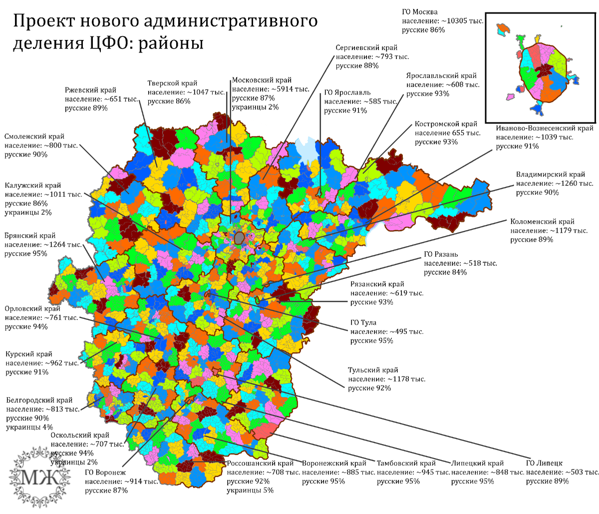 Новое административное деление России, часть 7: Центр | KapToMaHT | Дзен