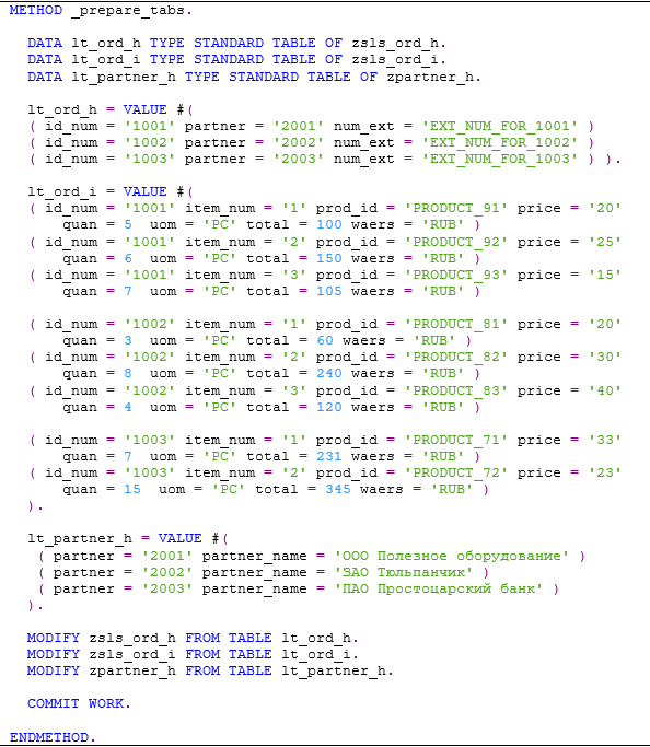 Abap examples