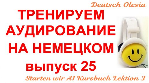 ТРЕНИРУЕМ АУДИРОВАНИЕ НА НЕМЕЦКОМ выпуск 25 А1 начальный уровень Starten wir Kursbuch Lektion 3