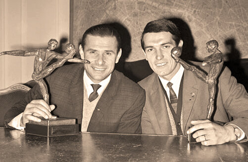 Две легенды советского футбола: Лев Иванович Яшин и Валерий Иванович Воронин 