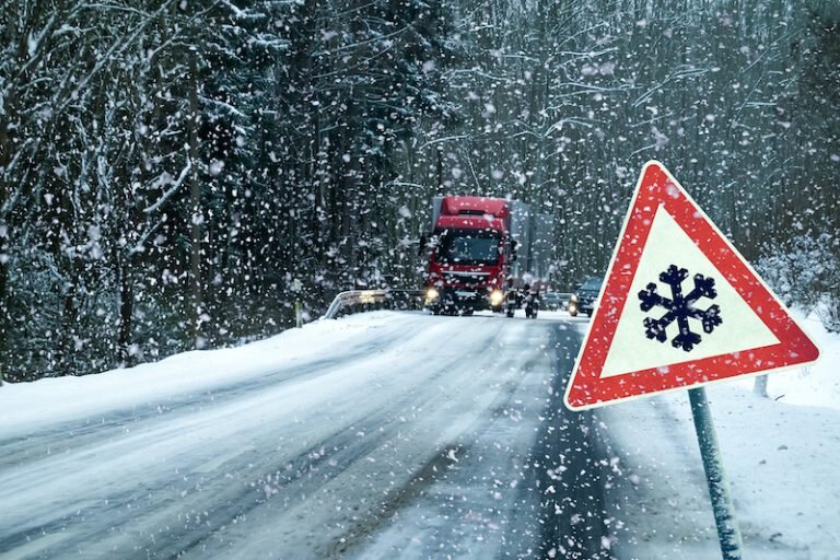    Germany, Danger, Road, Traffic, Winter -